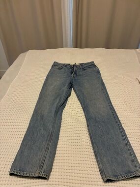 GRLFRND Straight-Leg Denim Jeans - Light Blue Wash